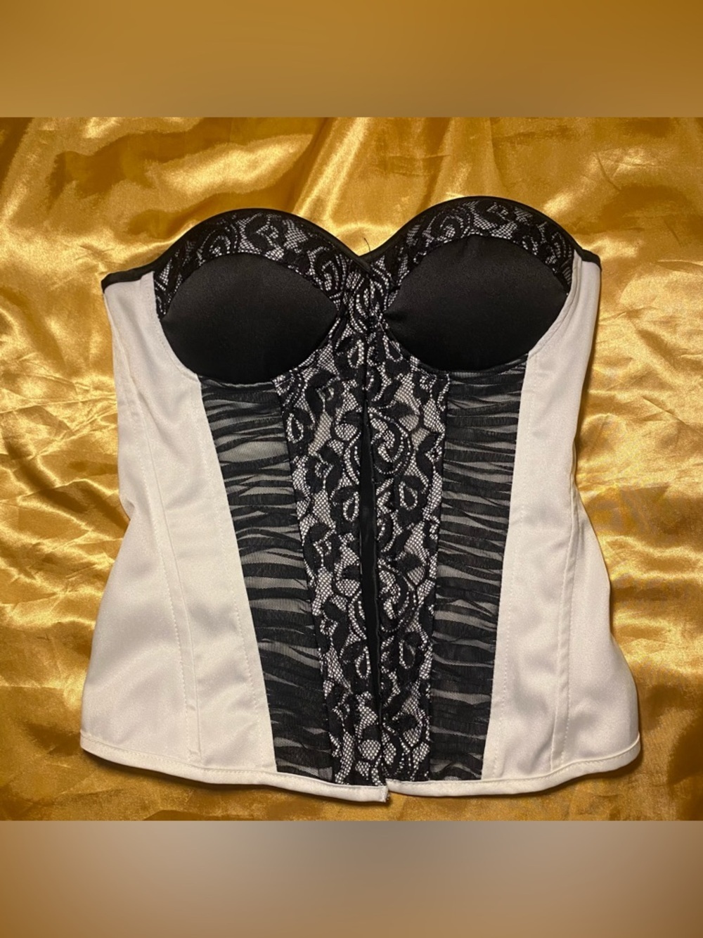 Charlotte Russe Lace Satin Corset Bustier Top - Picture 2 of 9